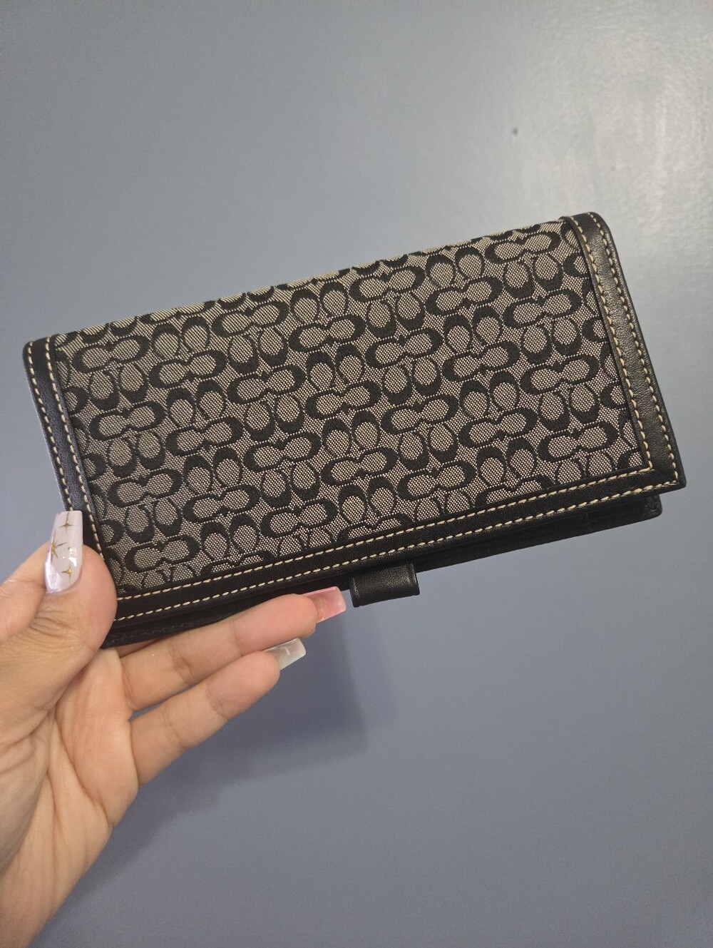 Coach Signature Canvas Wallet Bifold Checkbook